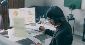 Man looking at charts