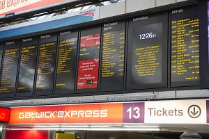 Gatwick rail chaos as trackside fire causes major disruption to services Gatwich ExpressTrain Delayed due to Train Fire.