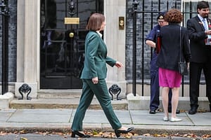 Rachel Reeves, Chancellor of the Exchequer in Downing Street, London, UK