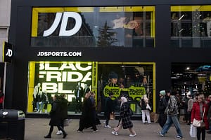 JD Sports profits crash as cost-of-living pressures hammer younger shoppers Black Friday Sales Signs - Sunday 24 November - Oxford Street, London