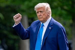 US President Donald J. Trump departs the White House for the weekend