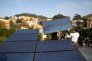 Residential installation of solar panels
