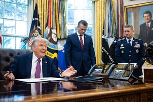 Trump declares trade war on Britain with punishing new tariffs Trump Signs an Executive Order Renaming the United States Department of Defense the US Department of War
