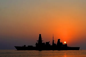 Type 45 destroyer HMS Dragon pictured in..........