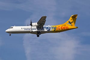 An Aerospatiale ATR72 of the UK's Channel Islands air service Aurigny Air Servic
