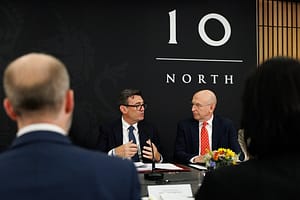 Prime Minister Andy Burnham works in No10 North