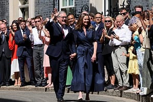 Prime Minister Keir Starmer leaves 10 Downing Street