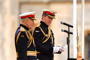 Royal Navy chief delivers damning warning to Burnham over Britain’s defences King Charles III presents New Colours to Royal Marines