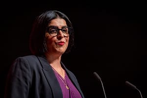 UK asylum bedlam: Lawyers on one side, unqualified on the other and 'the taxpayer paying for both' Shabana Mahmood addresses Labour Party Conference in Liverpool