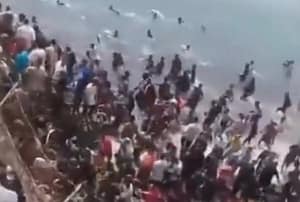 Almost 50,000 North African migrants invade the Spanish border Spain migrants X