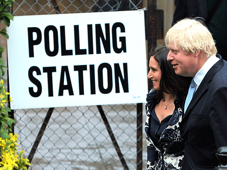 Boris Johnson and his wife Marina voting at the London Mayoral election