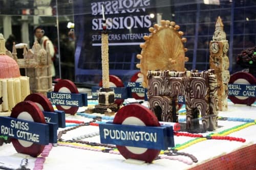 Tube map made of cake