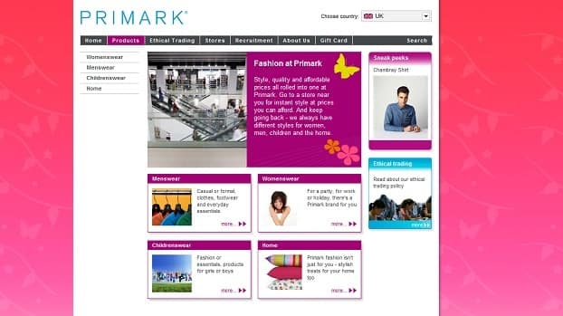 Primark website