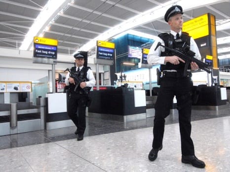 Armed police at Heathrow