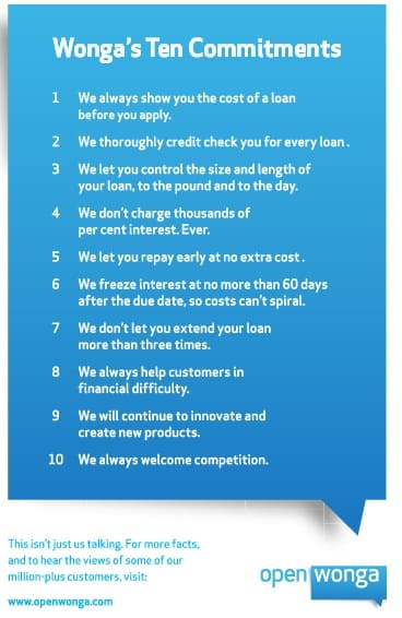 Wonga commandments
