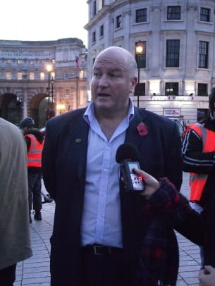 Bob Crow at the United Cabbie Group demonstration
