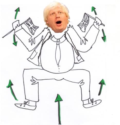Boris Johnson dancing: The zip wire