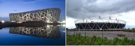 From outside Beijing’s bird’s nest stadium is far sexier the than our standard geometric outer skin