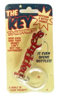 The 'Key To Happiness' key-ring, created by Shed Simove