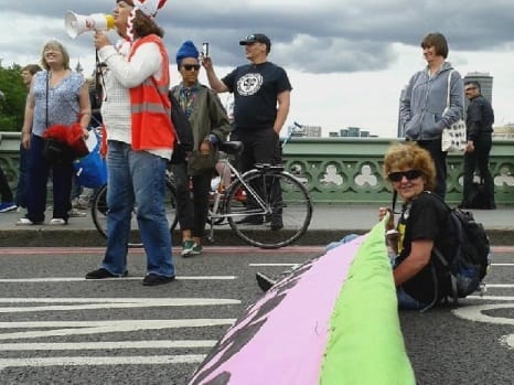 Wheelchair protest