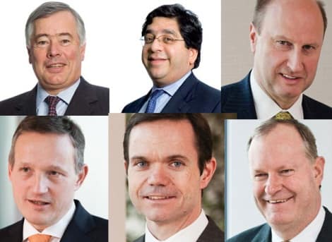 A collage of banking executives