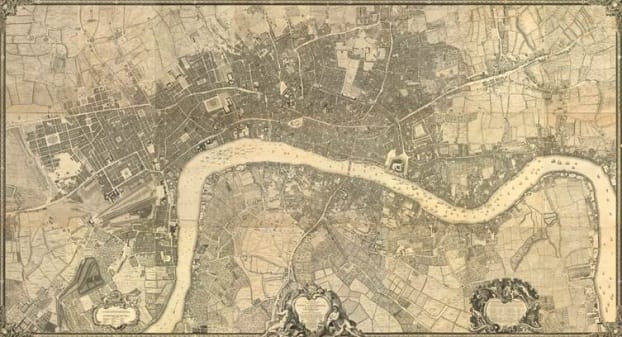 John Rocque’s magnificent 24-sheet Map of Georgian London
