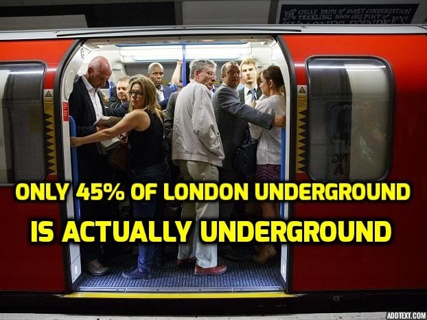 Only 45% of London Underground is actually underground 