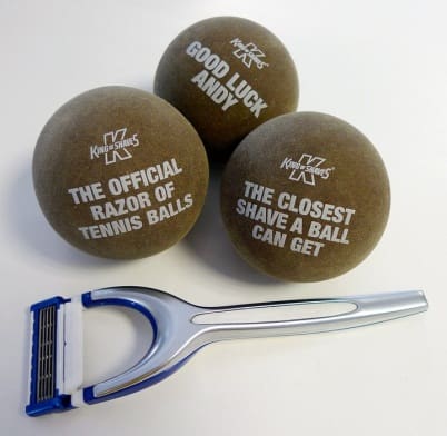 King of Shaves shaved tennis balls distributed at Wimbledon in July 2011