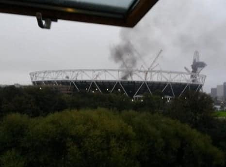 Fire at Olympic Stadium