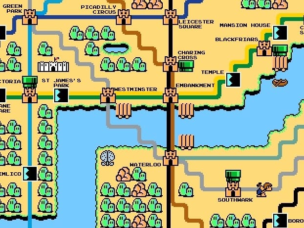Super Mario Bros tube map