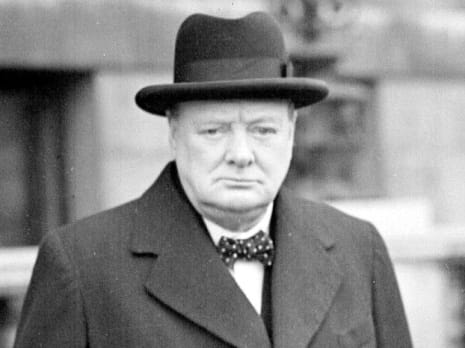 Former Prime Minister Winston Churchill on his way to a War Council meeting