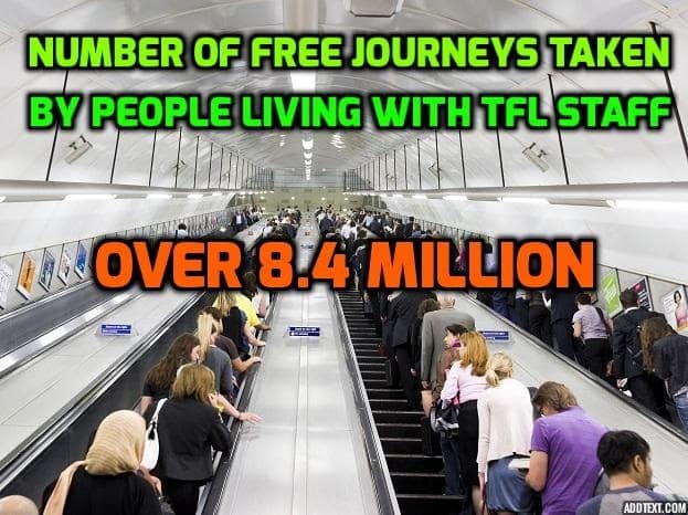 Number of free journeys taken by people living with TfL members: Over 8.4 million
