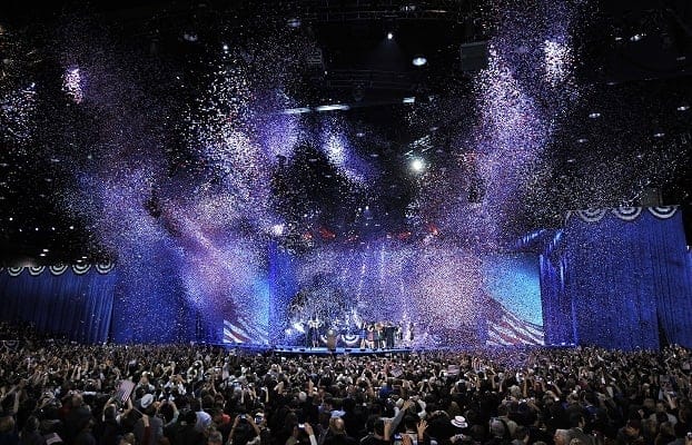 Celebrations after Obama wins US election