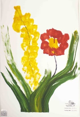 Flower Pot by Boon Mee, an elephant from Samutprakarn Zoo, Thailand