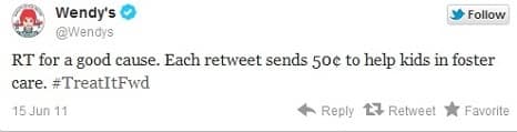 The most retweeted tweet of all times is this particular tweet by @Wendys