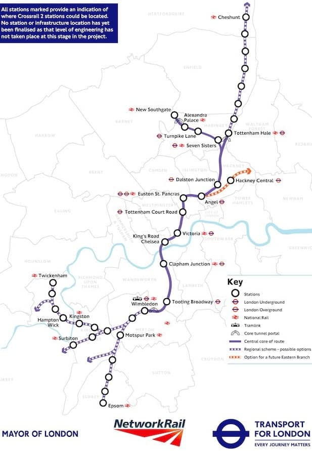 Crossrail 2 - Boris Johnson and Transport for London's preferred route