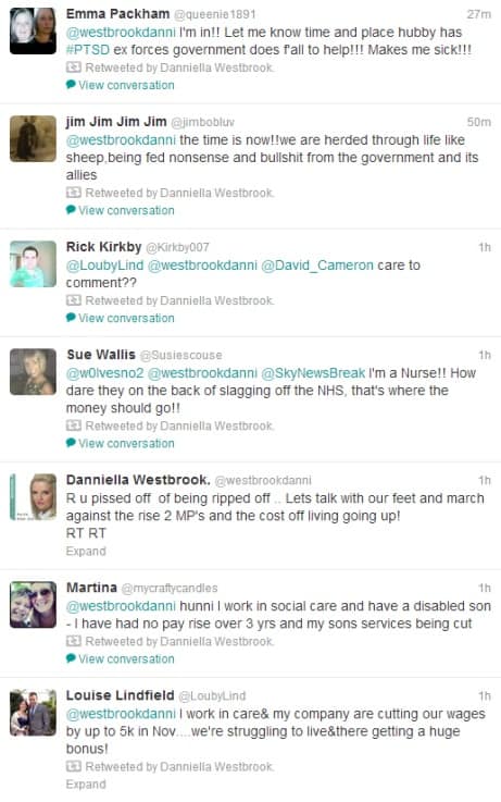 Danniella Westbrook march on Twitter over MPs' pay rise