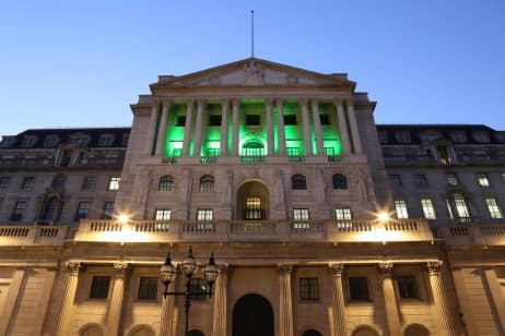 Bank of England lit up green