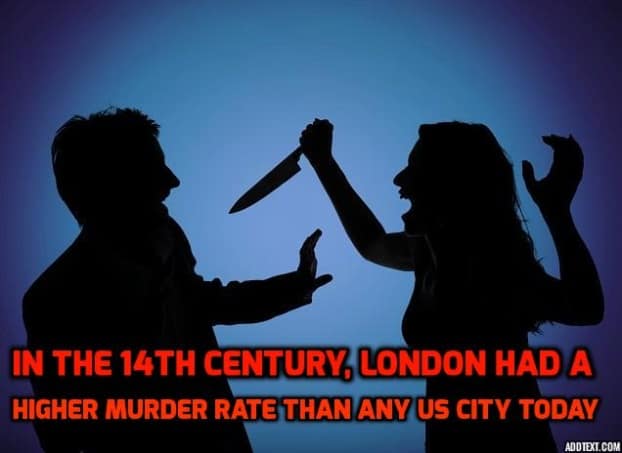  In the 14th century, London had a higher murder rate than any US city today