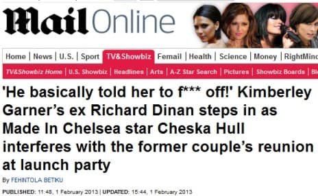 Richard Dinan Daily Mail Story