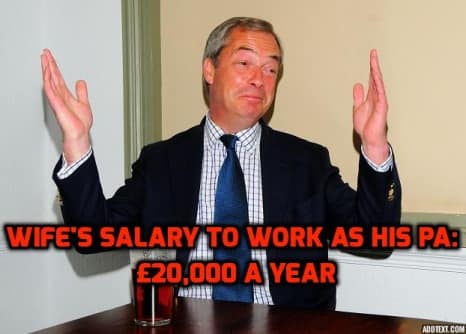 Farage's wife's salary