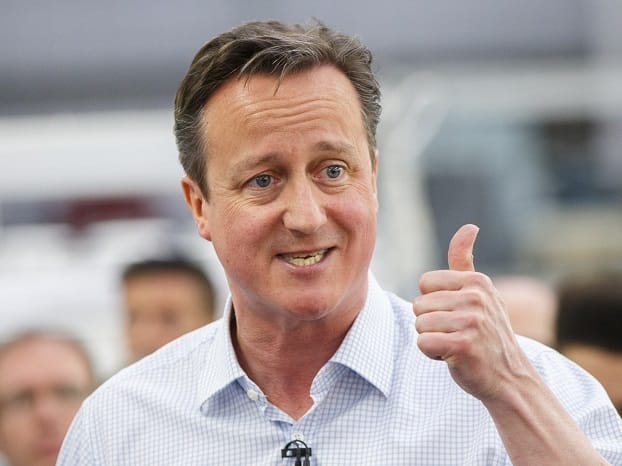 Cameron thumbs up grimace