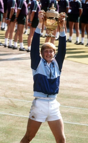 The 17 year old Boris Becker of West Germany, became the youngest person ever and the first unseeded player to win the Wimbledon men's single's final, when he beat the South African-American born Kevin Curren 6-3, 6-7, 7-6, 6-4.