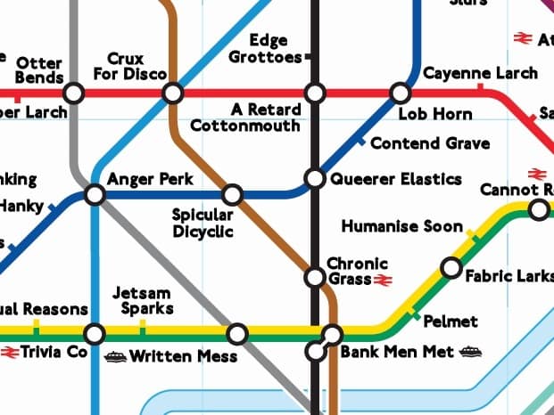 The anagram tube map