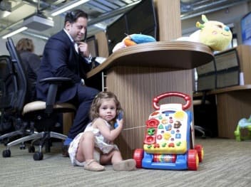 Female baby in the office