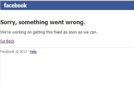 Facebook is down - homepage