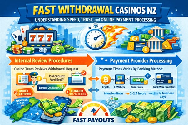 Fast withdrawal casinos NZ: Understanding speed, trust, and online payment processing - London Business News | Londonlovesbusiness.com