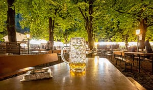 Beer garden by night