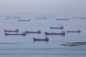 Ship traffic in the Istanbul Bosphorus, Turkey