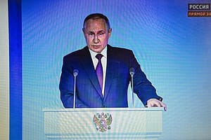 Vladimir Putin Delivers His Speech to The Nation
